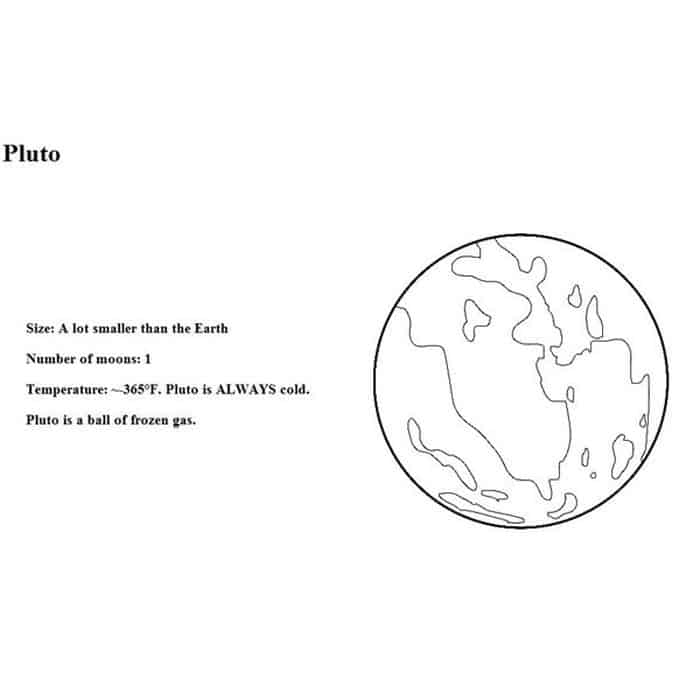 Pluto Coloring Pages Solar System