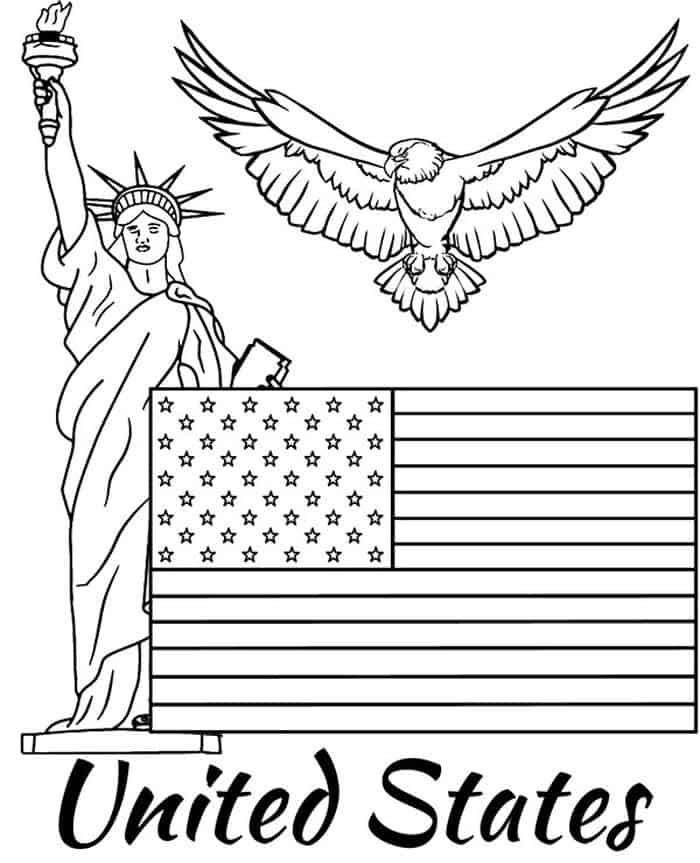 Printable Coloring Pages American Flag