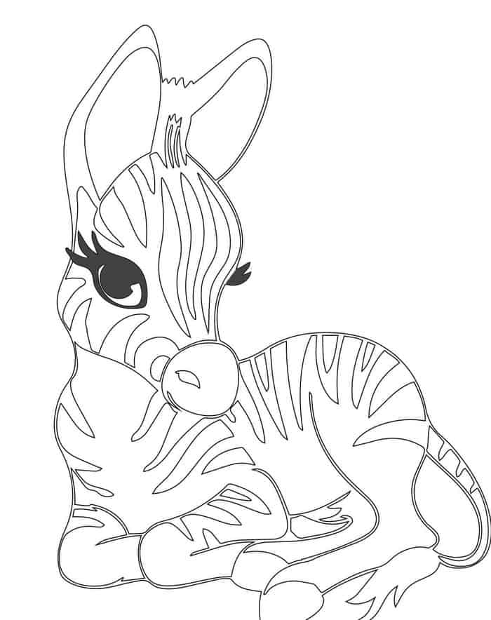 Printable Coloring Pages Of A Sitting Zebra