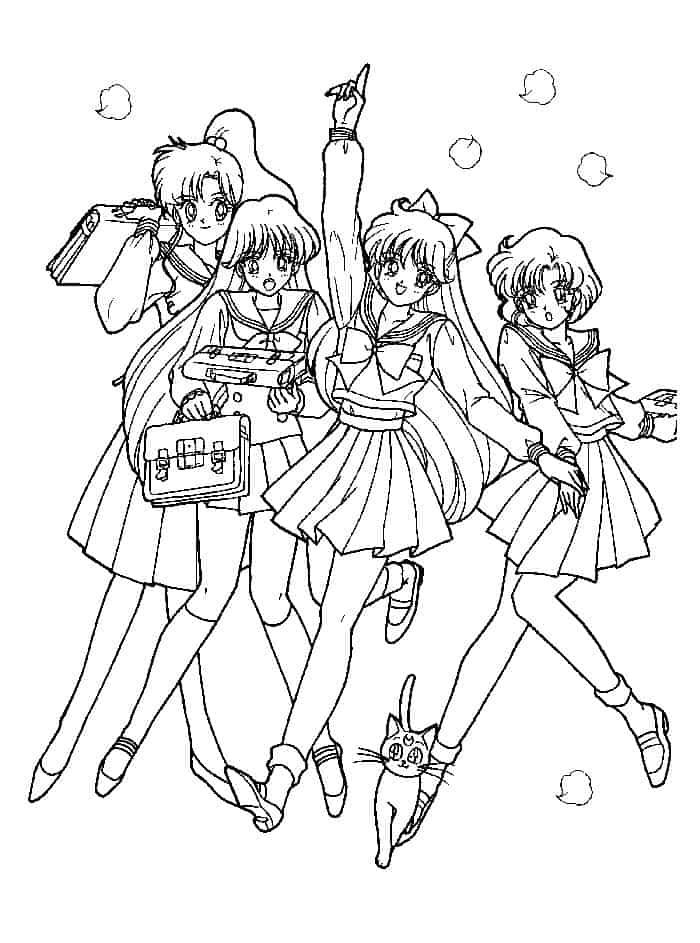 Sailor Moon And Friends Coloring Pages