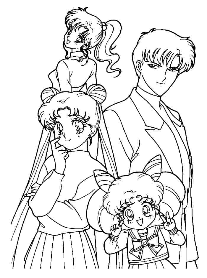Sailor Moon Characters Coloring Pages