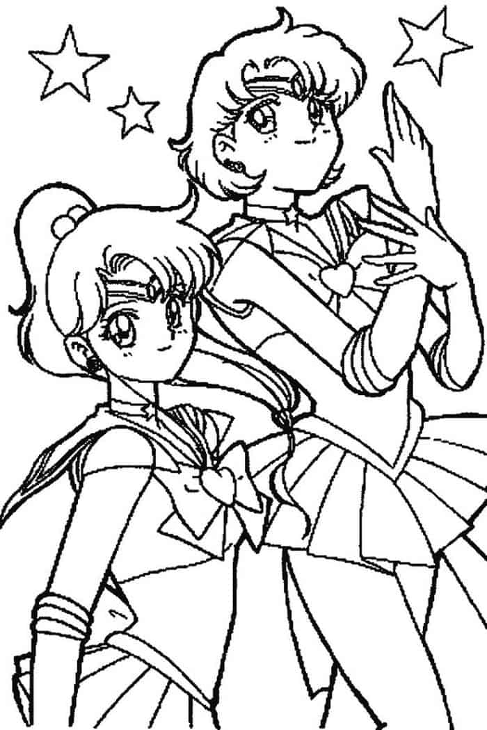 Sailor Moon Coloring Pages Uranus And Neptune