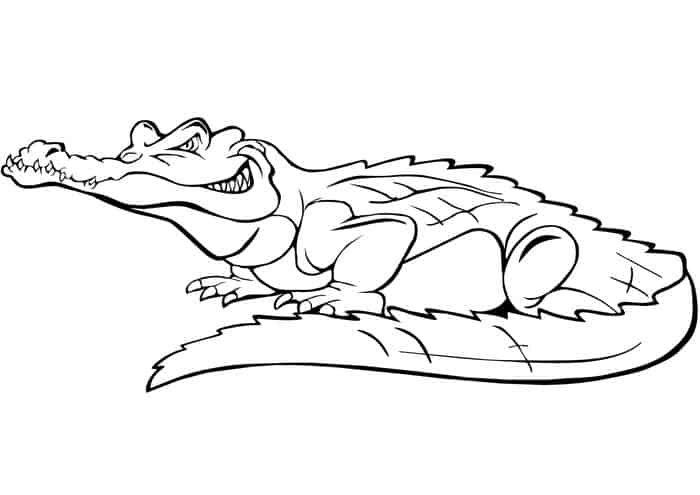 Saltwater Crocodile Eating Coloring Pages