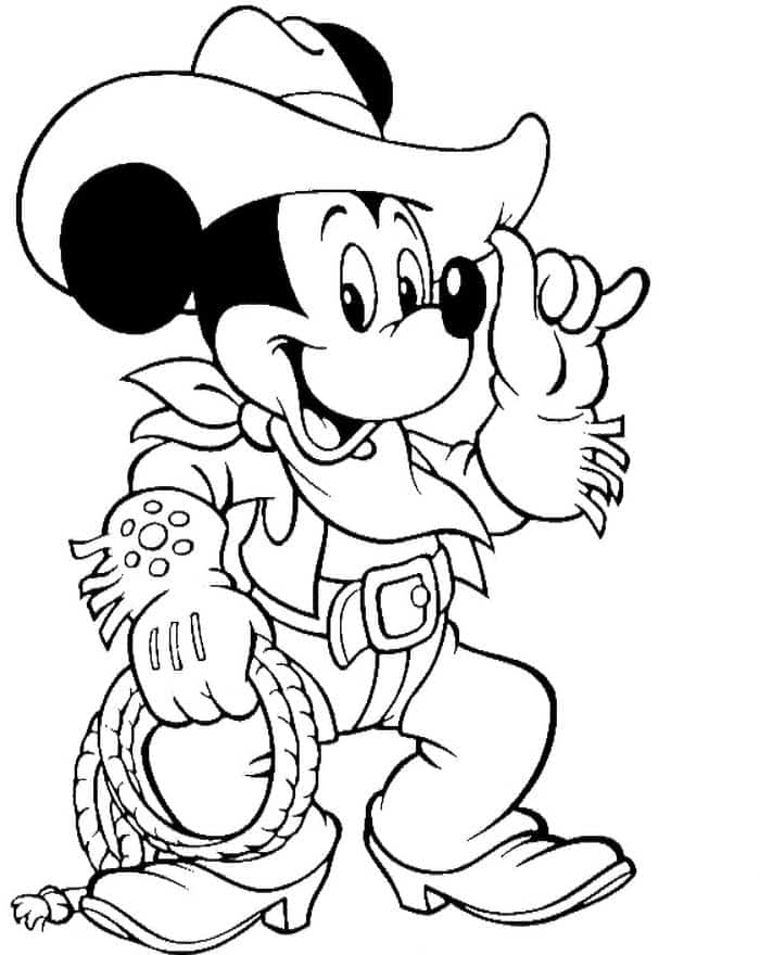 Simple Cowboy Coloring Pages Free Printable