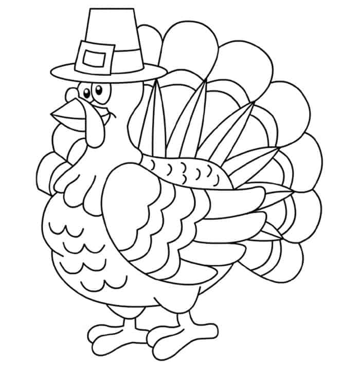 Simple Turkey Coloring Pages