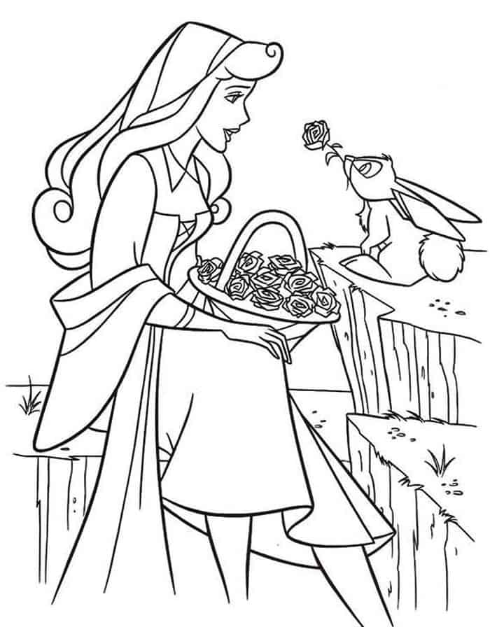 Sleeping Beauty Animals Coloring Pages