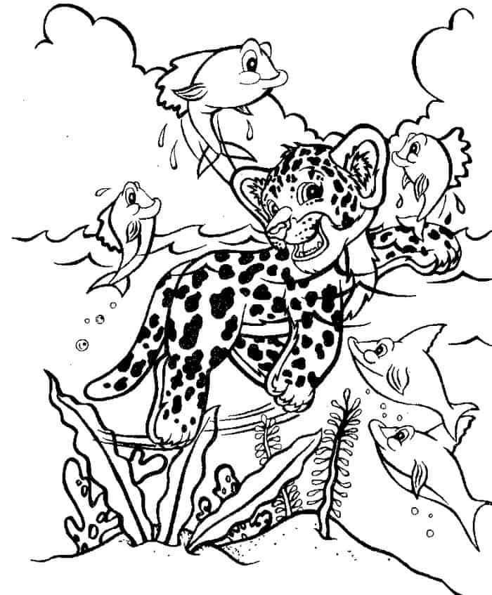 Small Cheetah Coloring Pages
