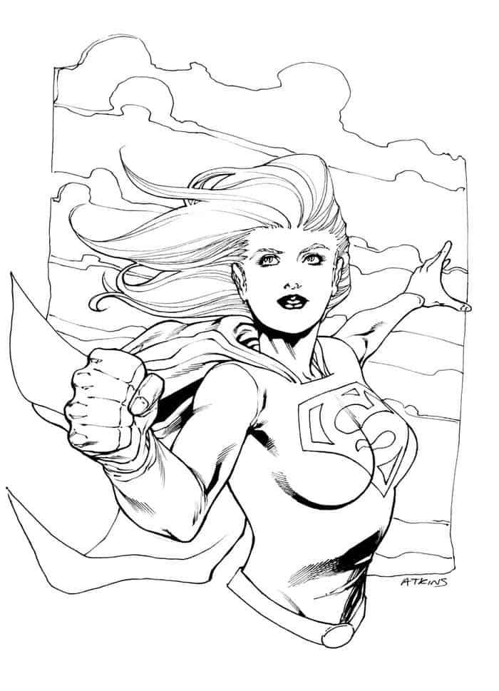 Supergirl Pages For Coloring 10 12