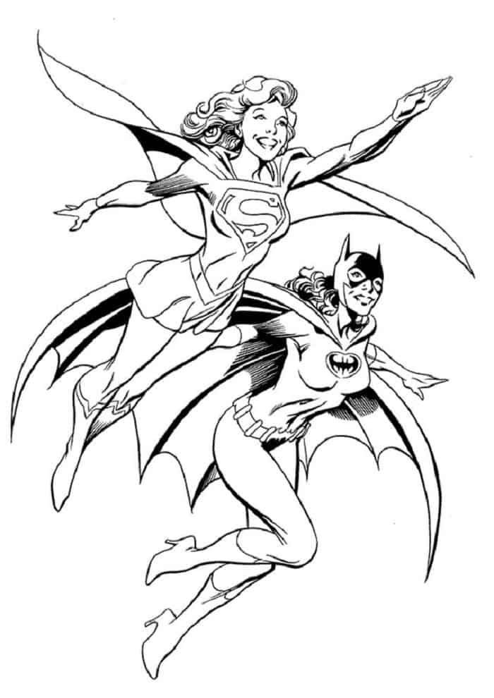 Supergirl Wonder Woman Batgirl Coloring Pages