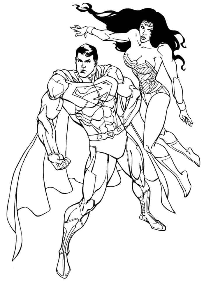 Superman Batman Wonder Woman Coloring Pages