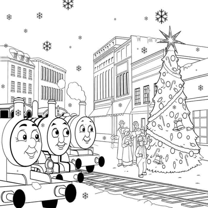 Thomas The Train Christmas Coloring Pages