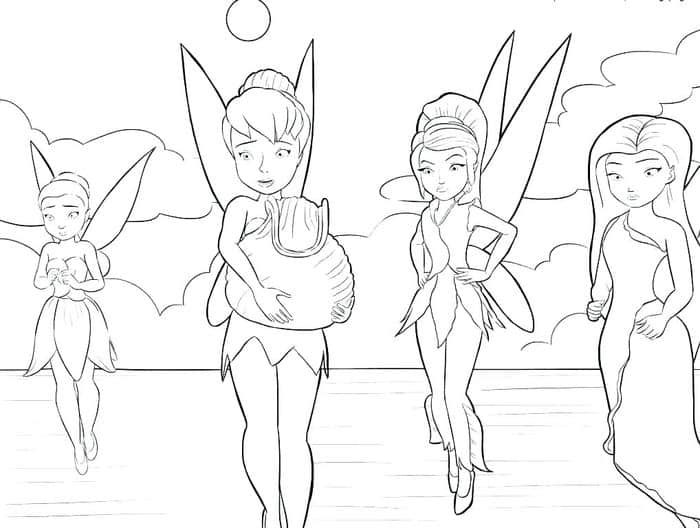 Tinkerbell And Friends Coloring Pages Free