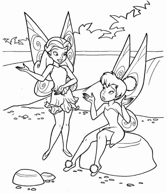 Tinkerbell And Other Fairies Coloring Pages