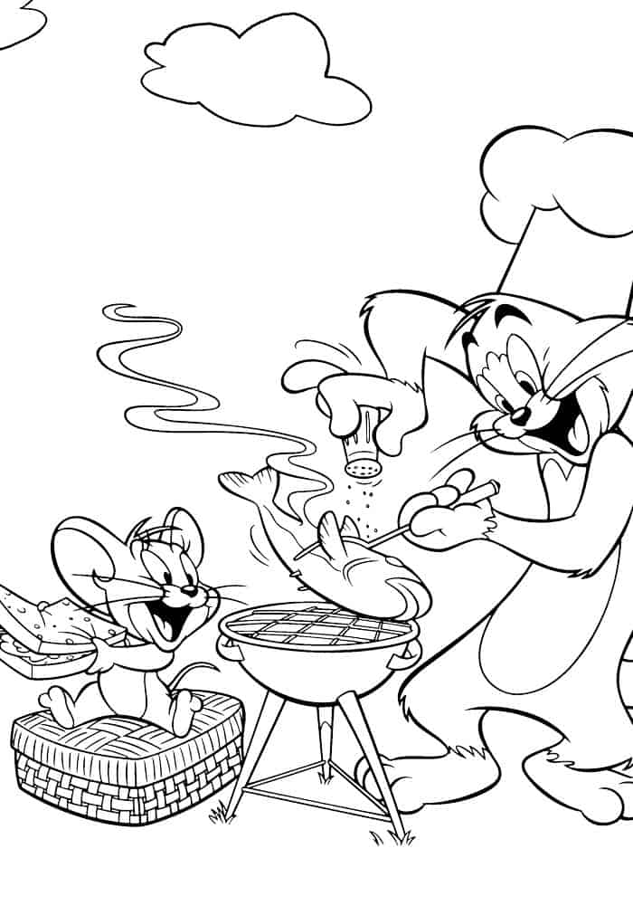 Tom And Jerry Thanksgiving Coloring Pages For Kids Printable