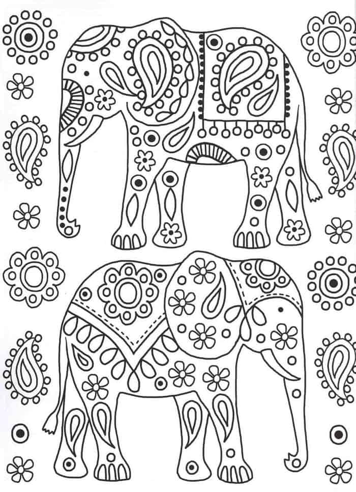 Tribal Elephant Coloring Pages