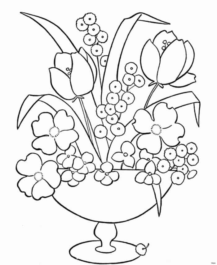 Tulip And Daffodils Coloring Pages
