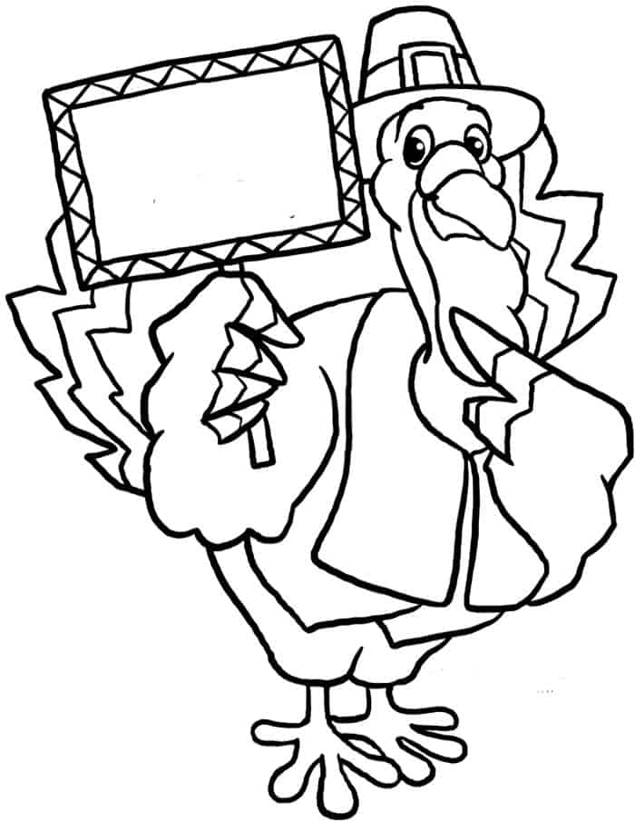 Turkey And Pilgrim Coloring Pages