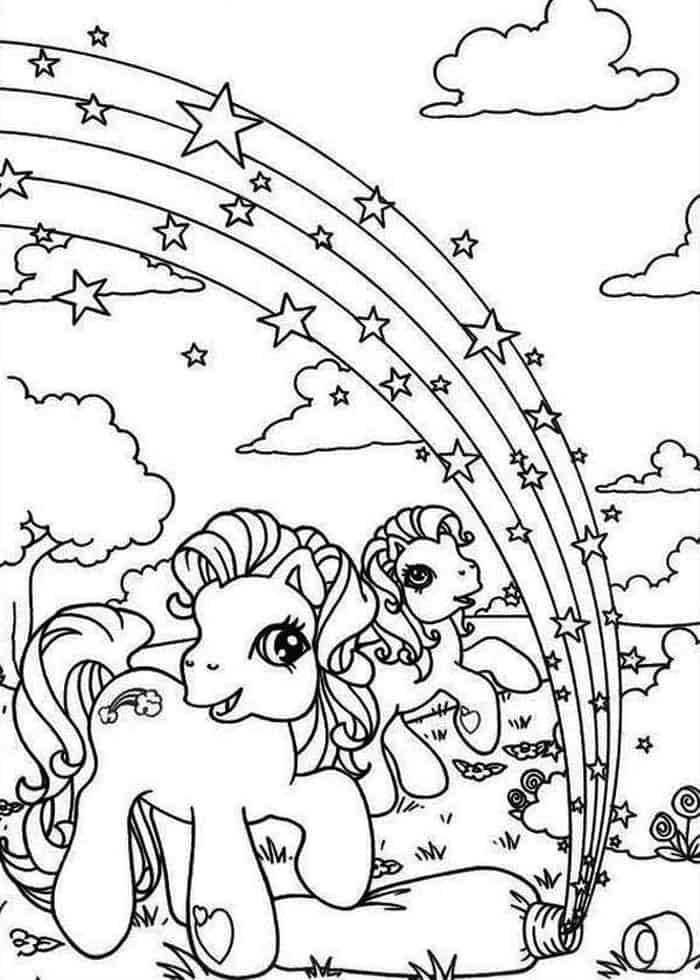 Unicorns And Stars Coloring Pages