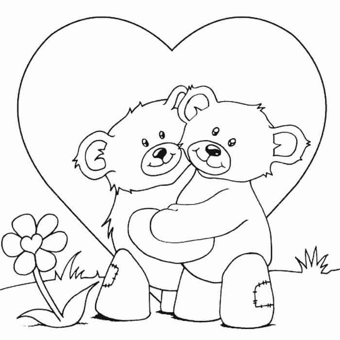 Valentine Bear Coloring Pages