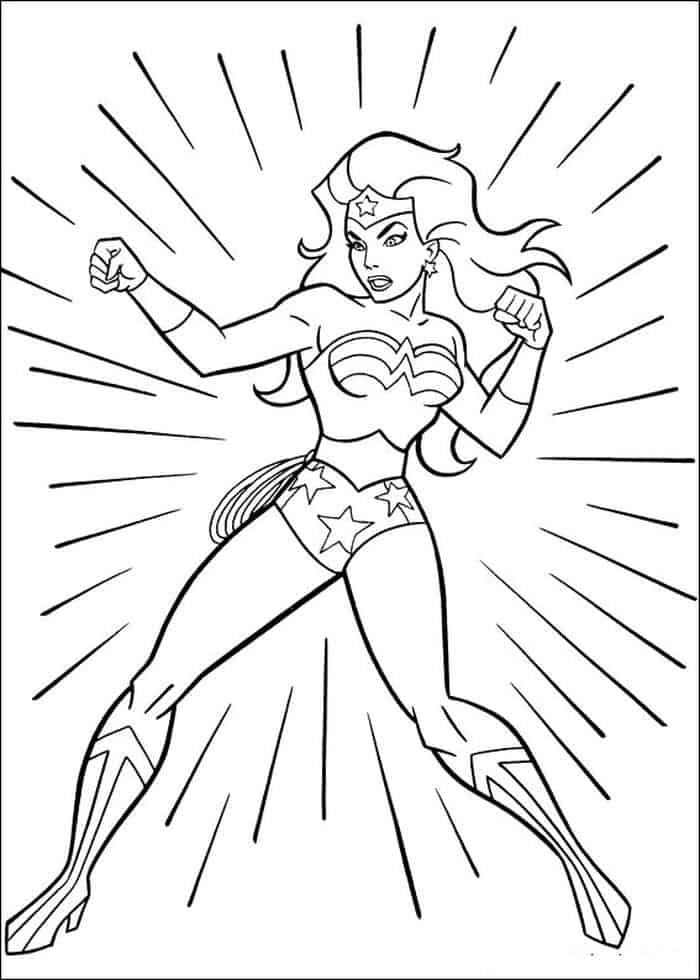 Wonder Woman Coloring Pages Kick