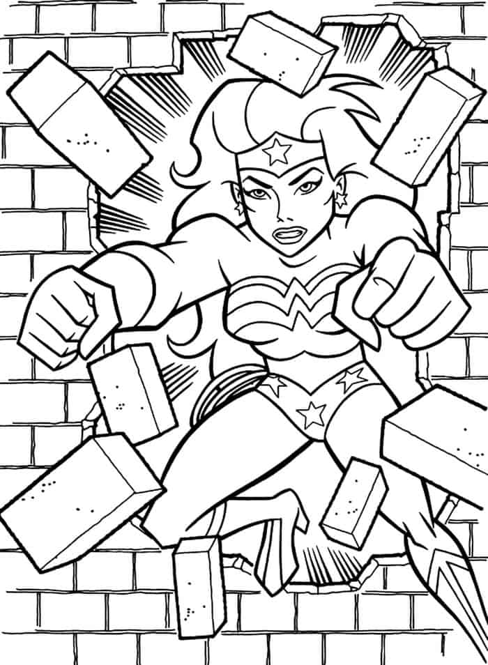 Wonder Woman Strength Coloring Pages