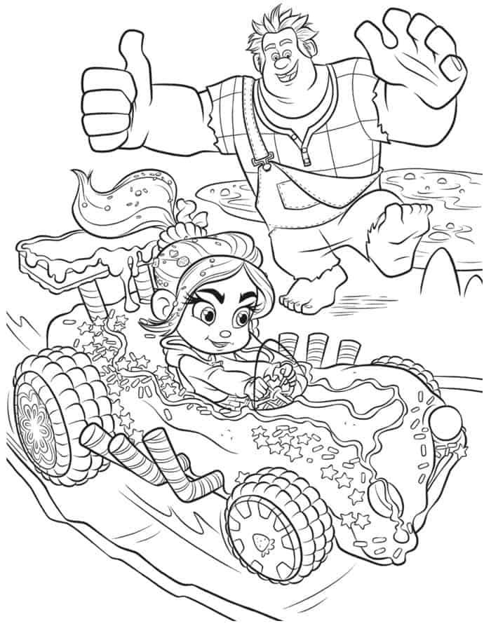 Wreck It Ralph Chocolate Car Coloring Pages