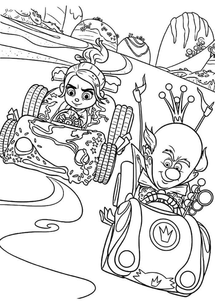 Wreck It Ralph Sugar Rush Racers Coloring Pages Candlehead