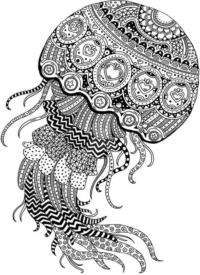 Abstract Coloring Pages Animals Jellyfish