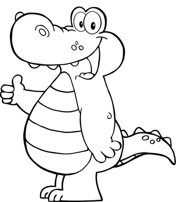 Alligator Cartoon Coloring Pages