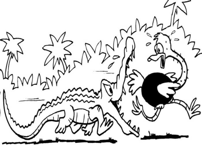 Alligator Eating Coloring Pages 300x231 1