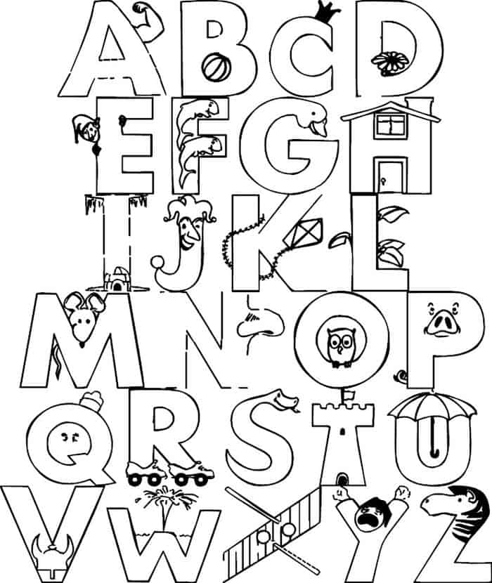 Alphabet Coloring Pages Az