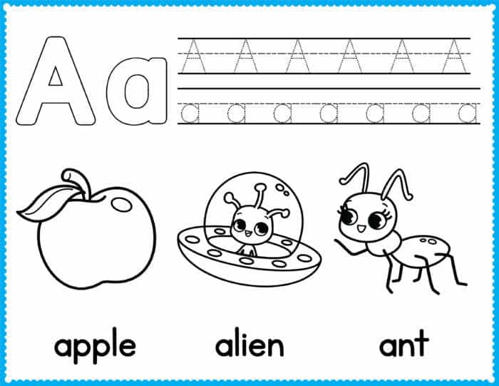 Alphabet Tracing Coloring Pages