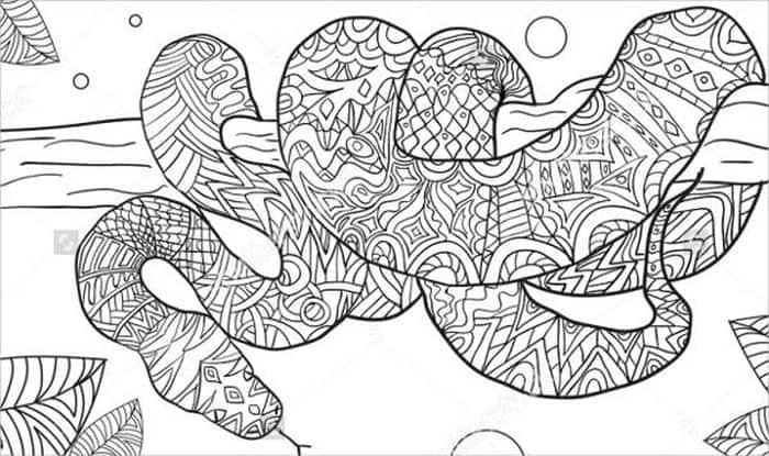 Animal Mandala Snake Coloring Pages