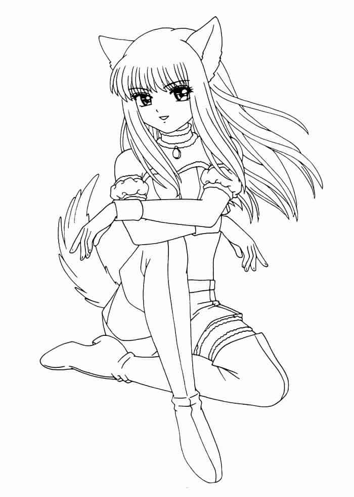 Anime Fox Coloring Pages