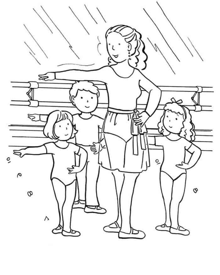 Ballet Class Coloring Pages