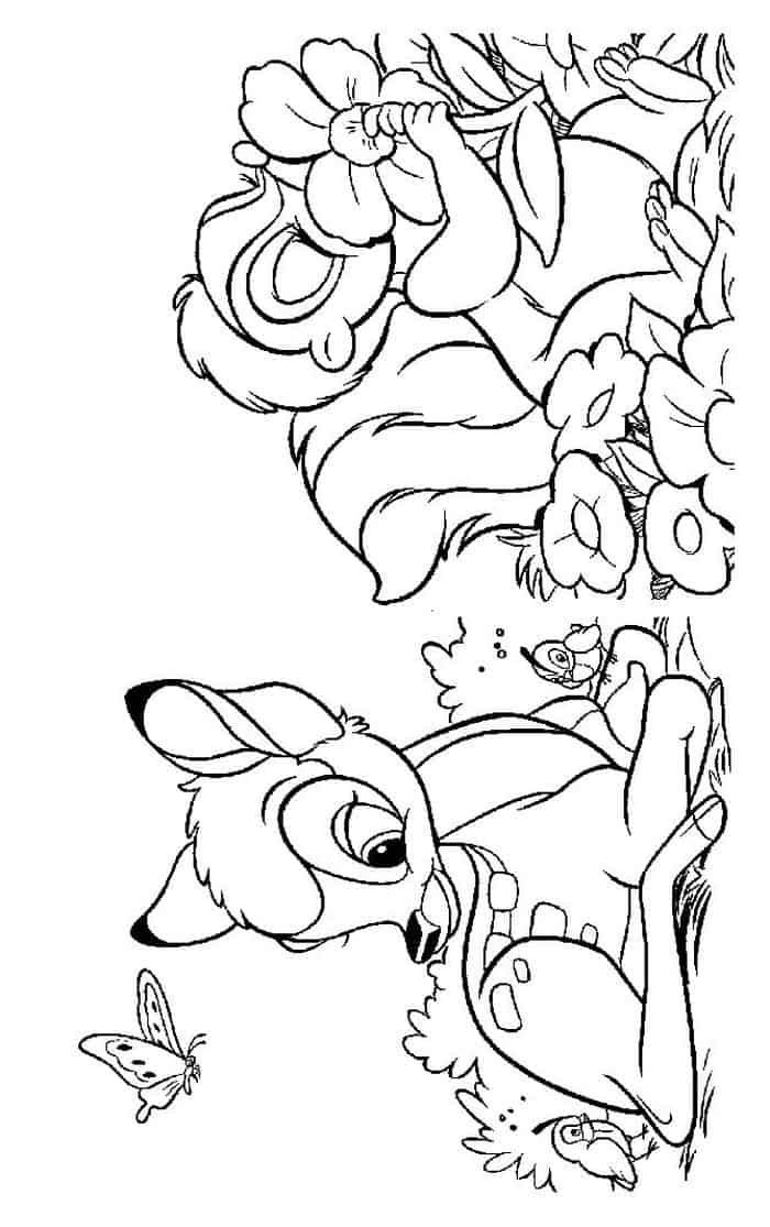 Bambi Flower Coloring Pages