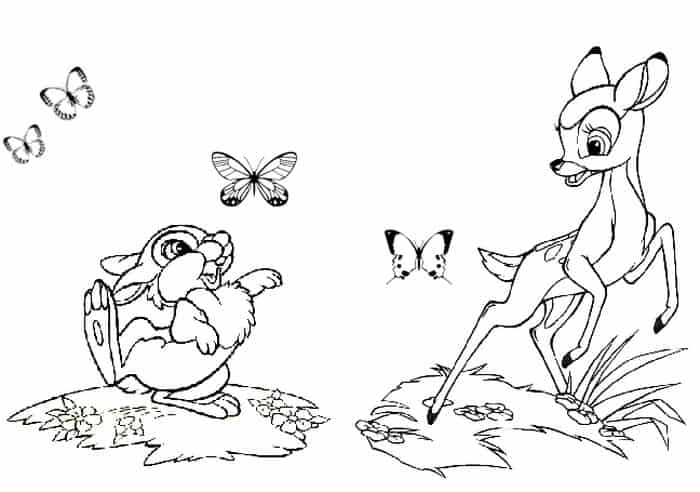 Birthday Bambi Coloring Pages