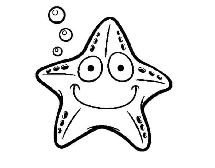 Cartoon Starfish Coloring Pages