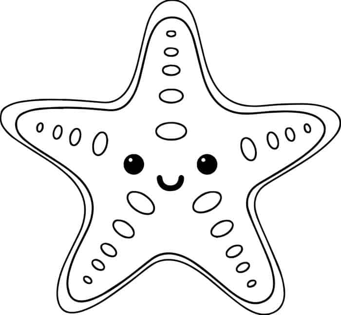 Chibi Starfish Coloring Pages