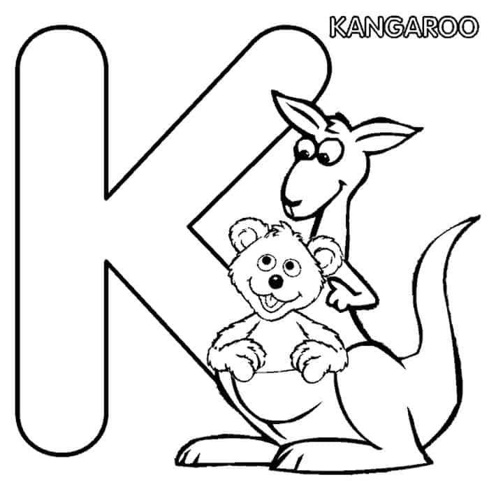 Coloring Page Of A Kangaroo