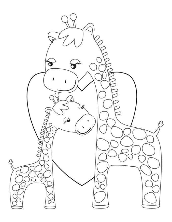 Coloring Pages For Adults Giraffe Love