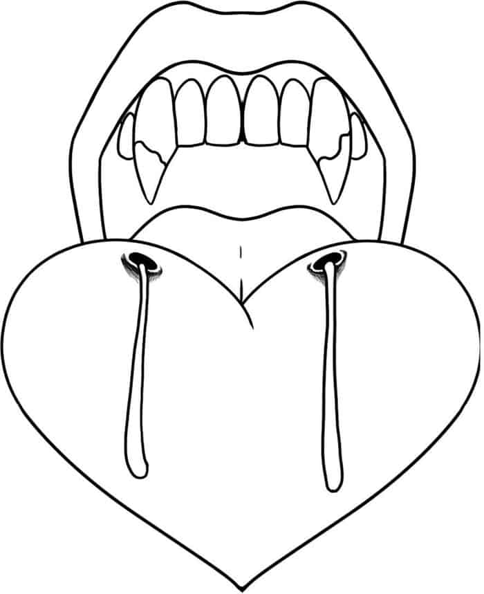 Coloring Pages Lips Vampire Girl