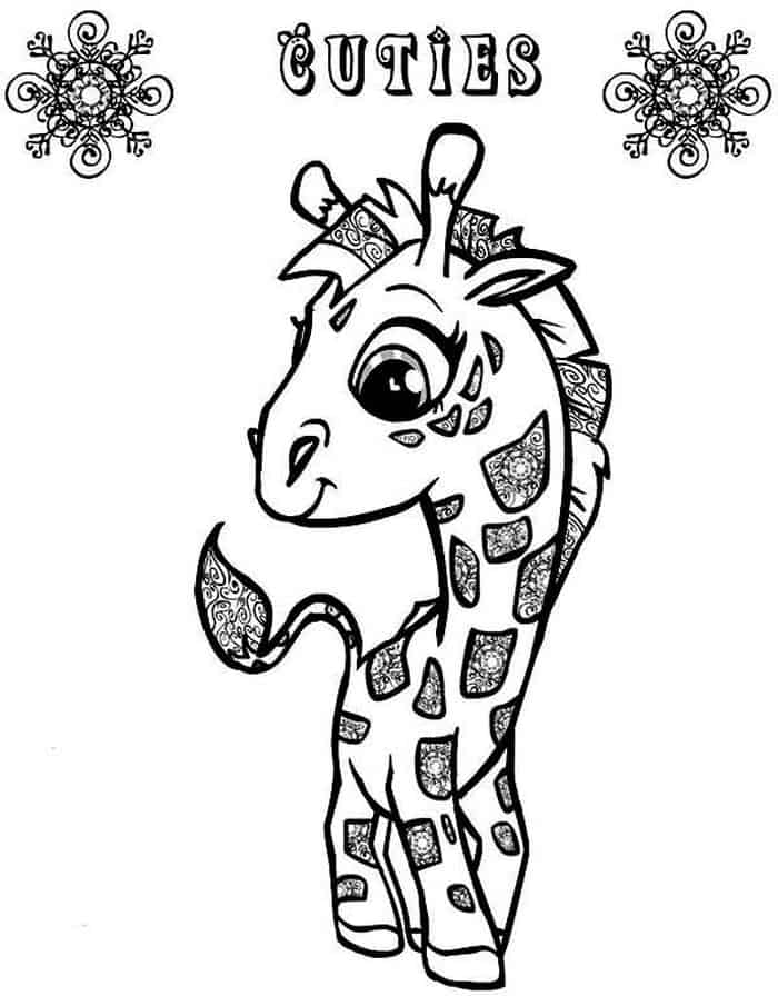 Cute Baby Giraffe Coloring Pages