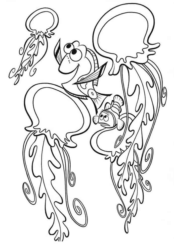Cute Cartoon Jellyfish Coloring Pages