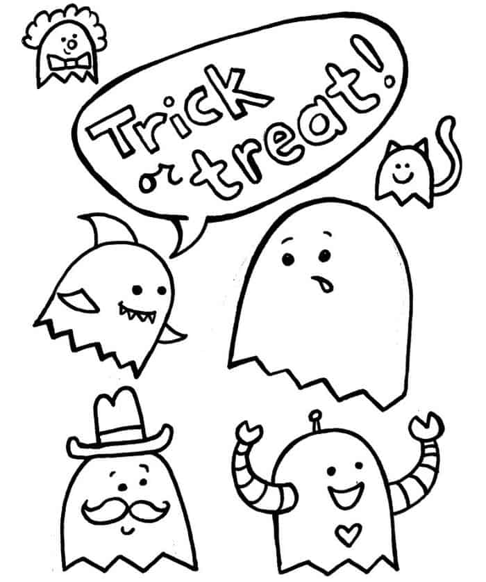 Cute Halloween Ghost Coloring Pages