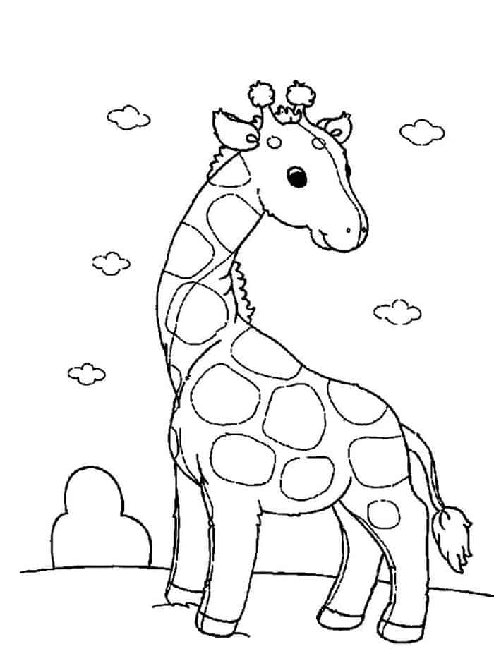 Easy Giraffe Coloring Pages