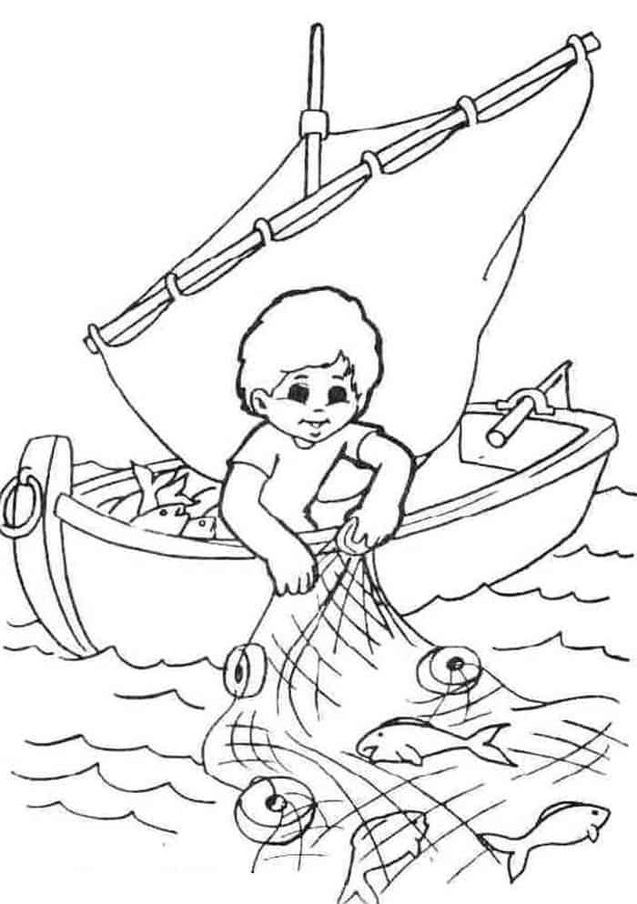 Fishing Boat Coloring Pages For Kids