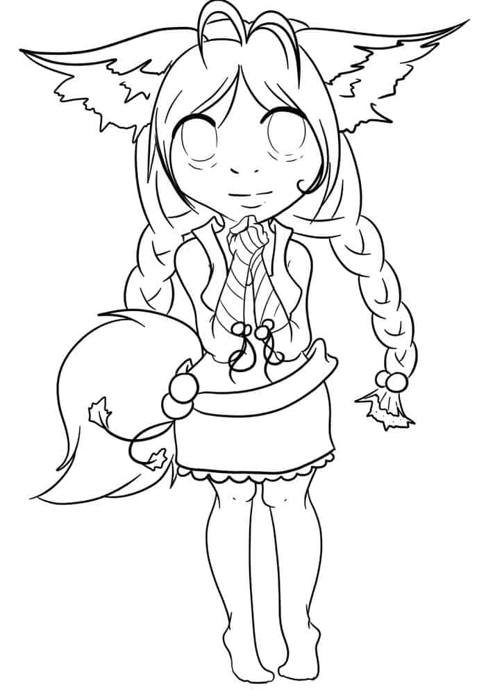 Fox Girl Coloring Pages