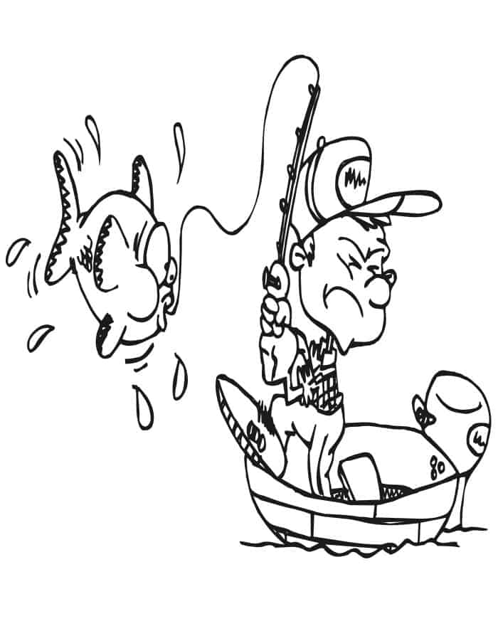 Free Coloring Pages Of People Fishing