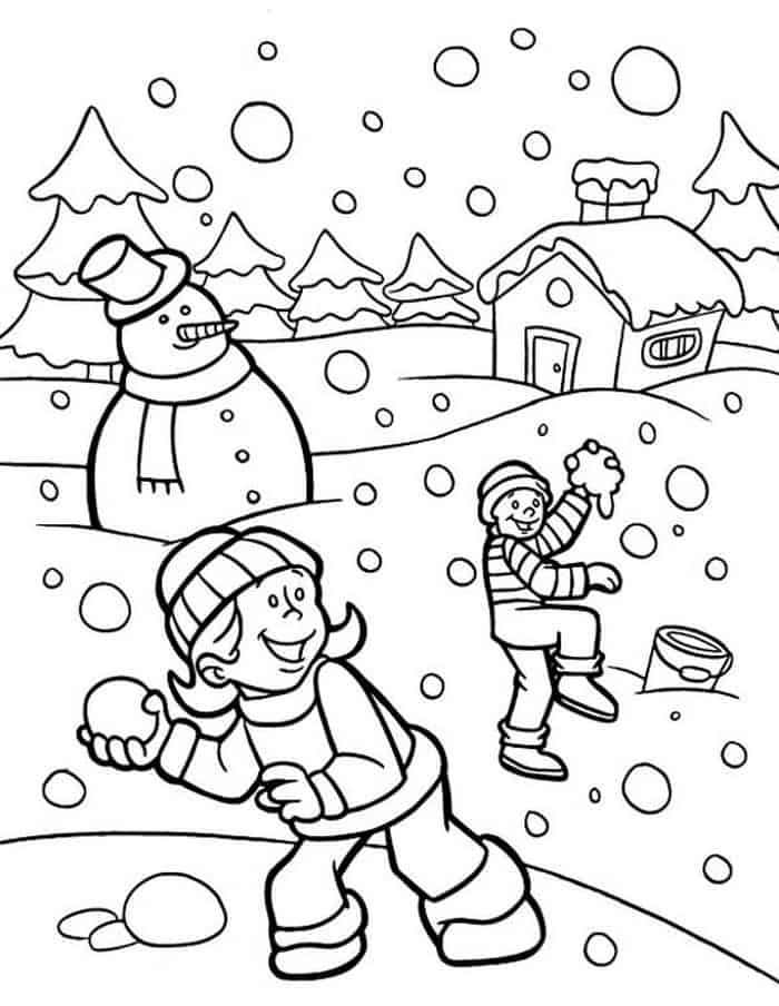 Free Coloring Pages Winter Scenes